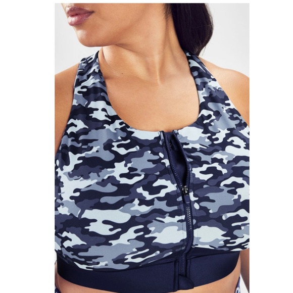 Fabletics Blue Camo Sports Bra - Picture 2 of 9